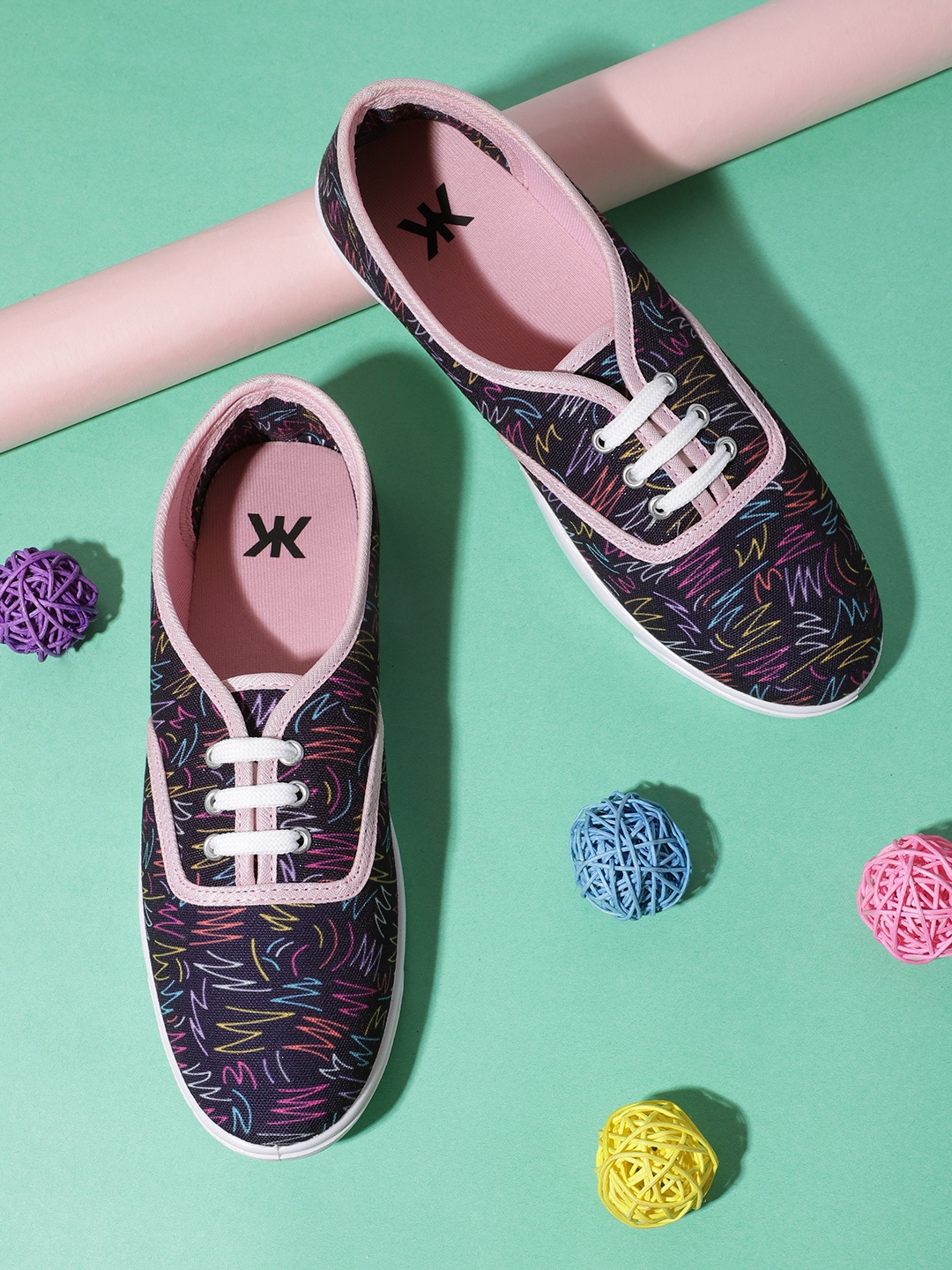 

Kook N Keech Women Graphic Printed Sneakers, Violet