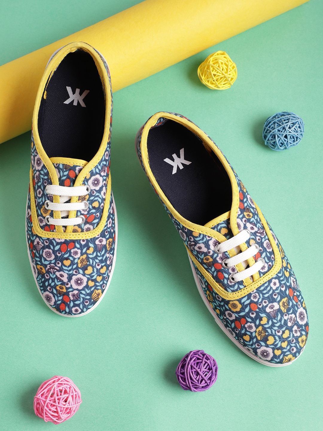 

Kook N Keech Women Floral Printed Sneakers, Blue