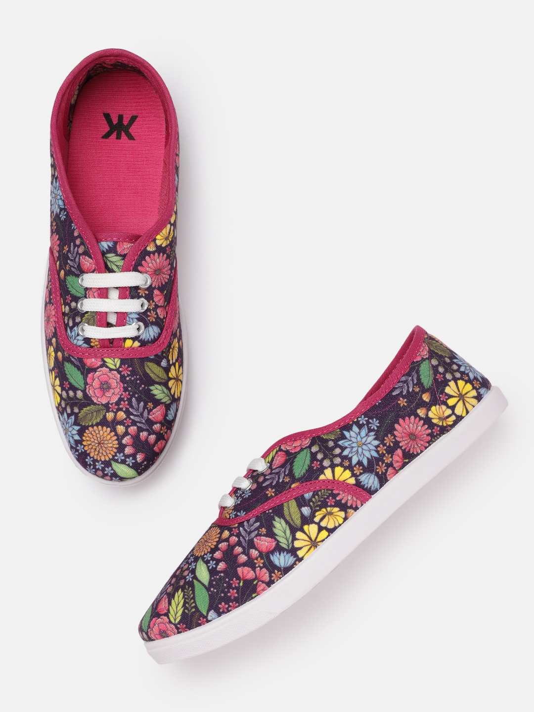 

Kook N Keech Women Floral Printed Sneakers, Purple