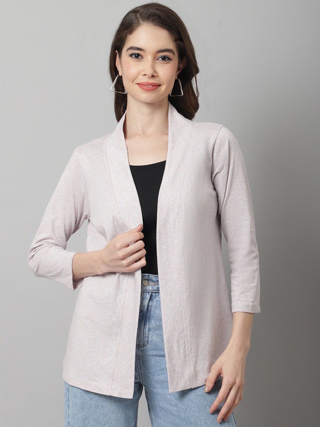 

Rute Women Pink Self Design Cotton Shrug