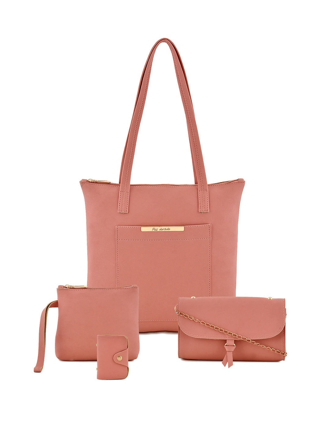 

Pez dorado Peach-Coloured Structured Shoulder Bag