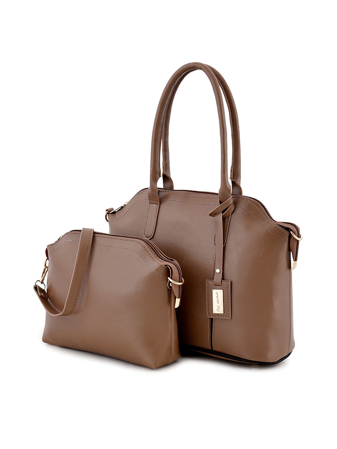 

Pez dorado Brown Structured Handheld Bag