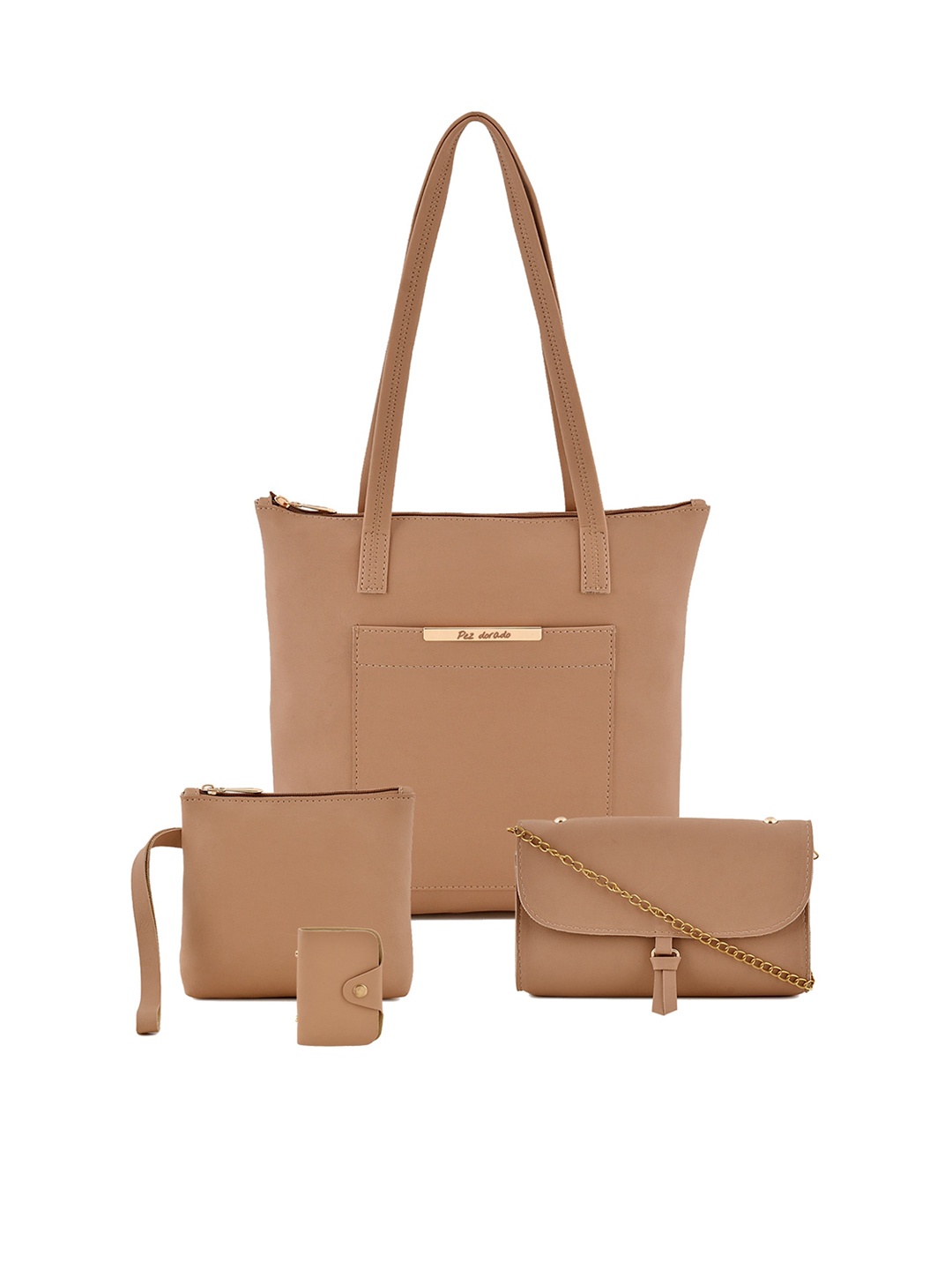 

Pez dorado Beige Structured Shoulder Bag