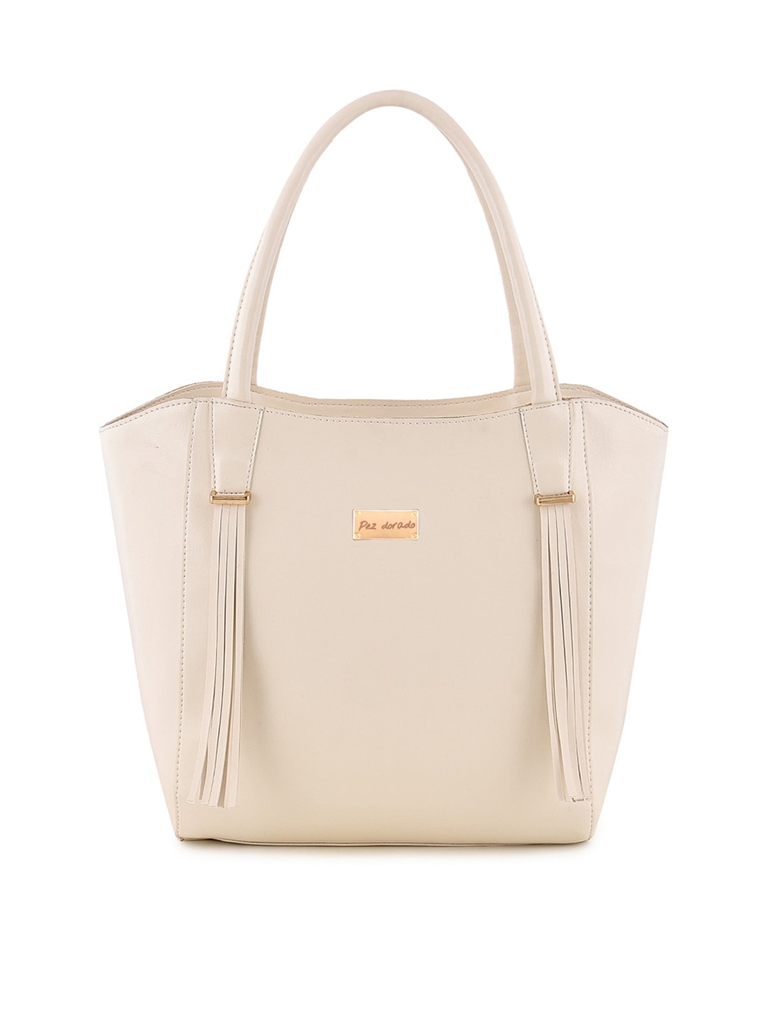 

Pez dorado Off White PU Oversized Shopper Shoulder Bag with Tasselled