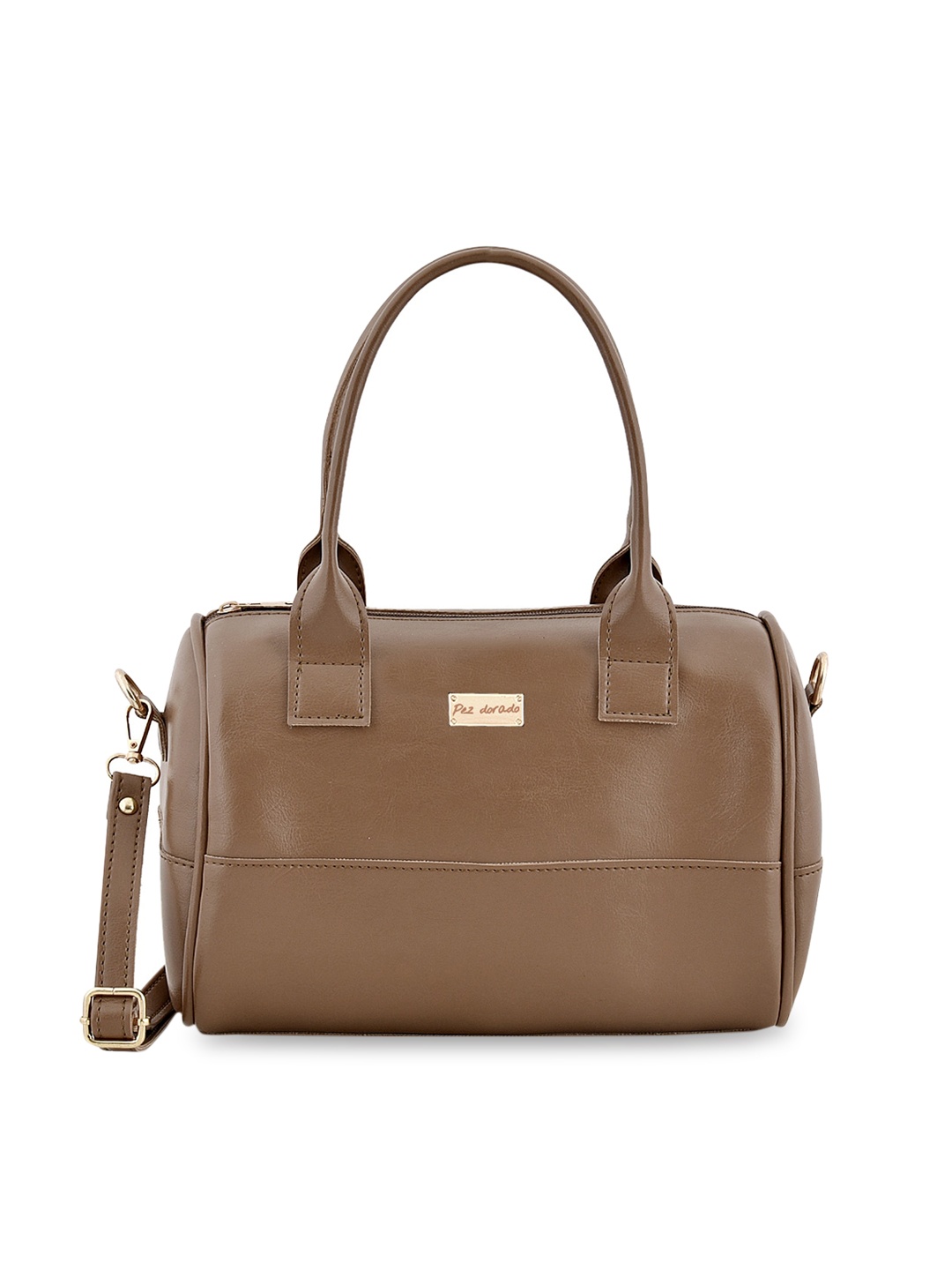 

Pez dorado Brown PU Structured Handheld Bag