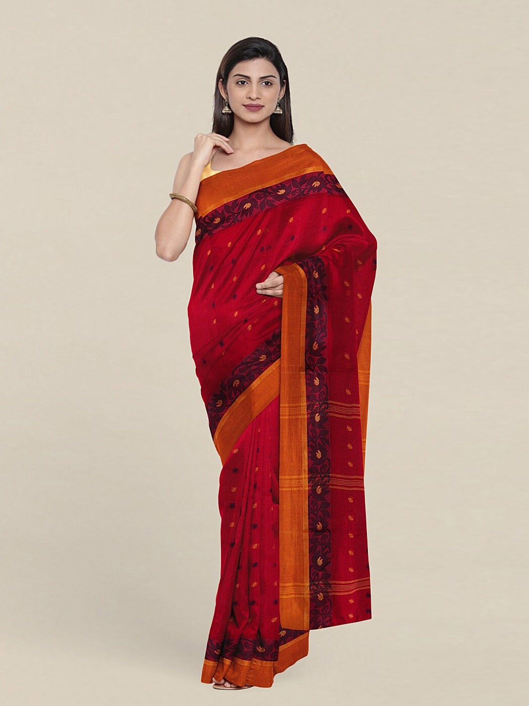 

Pothys Pink & Black Pure Cotton Saree