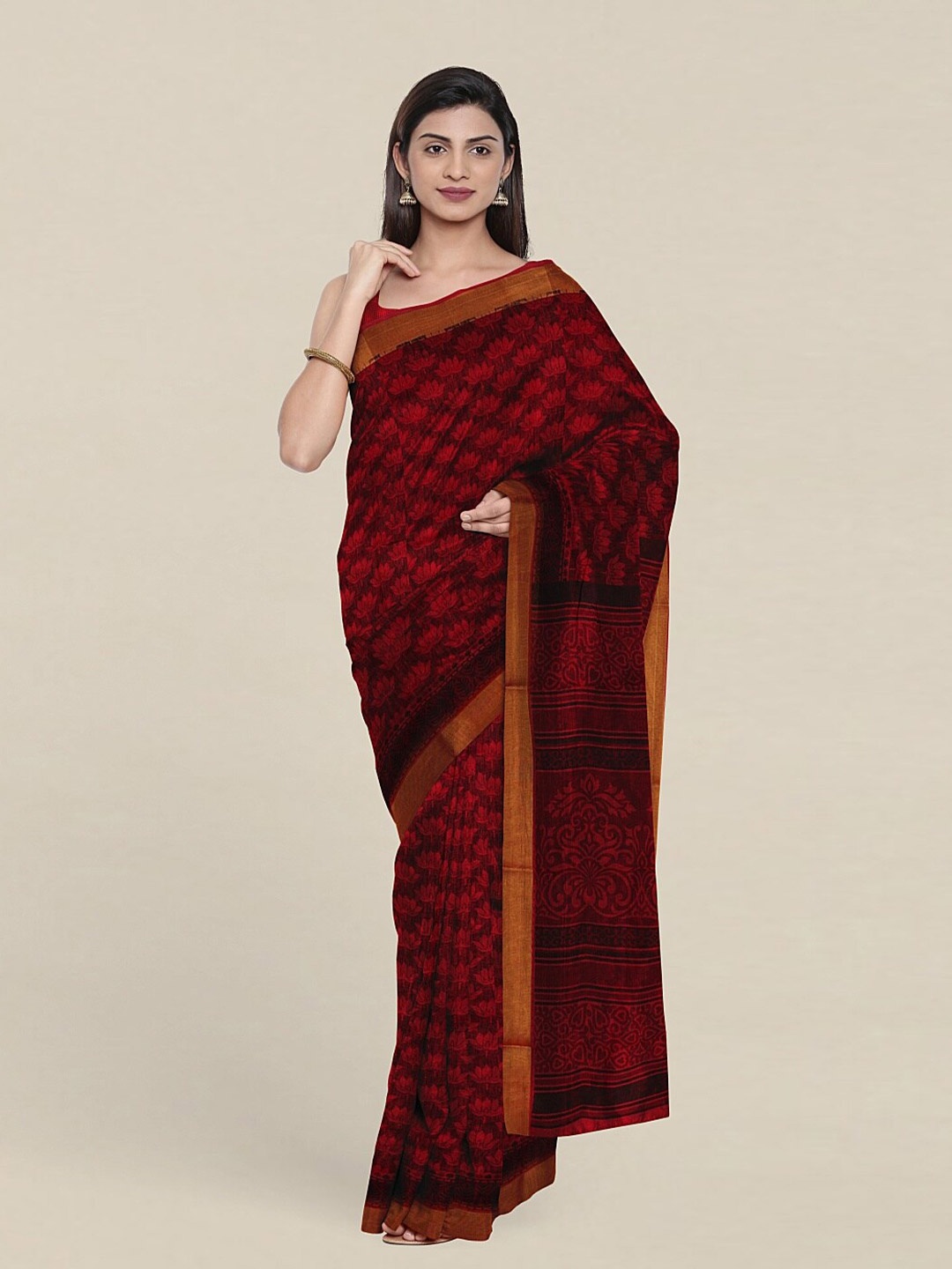 

Pothys Magenta Floral Pure Cotton Saree