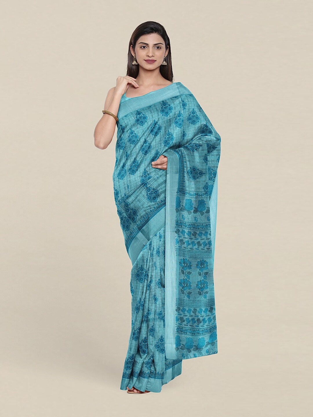 

Pothys Blue Pure Cotton Saree