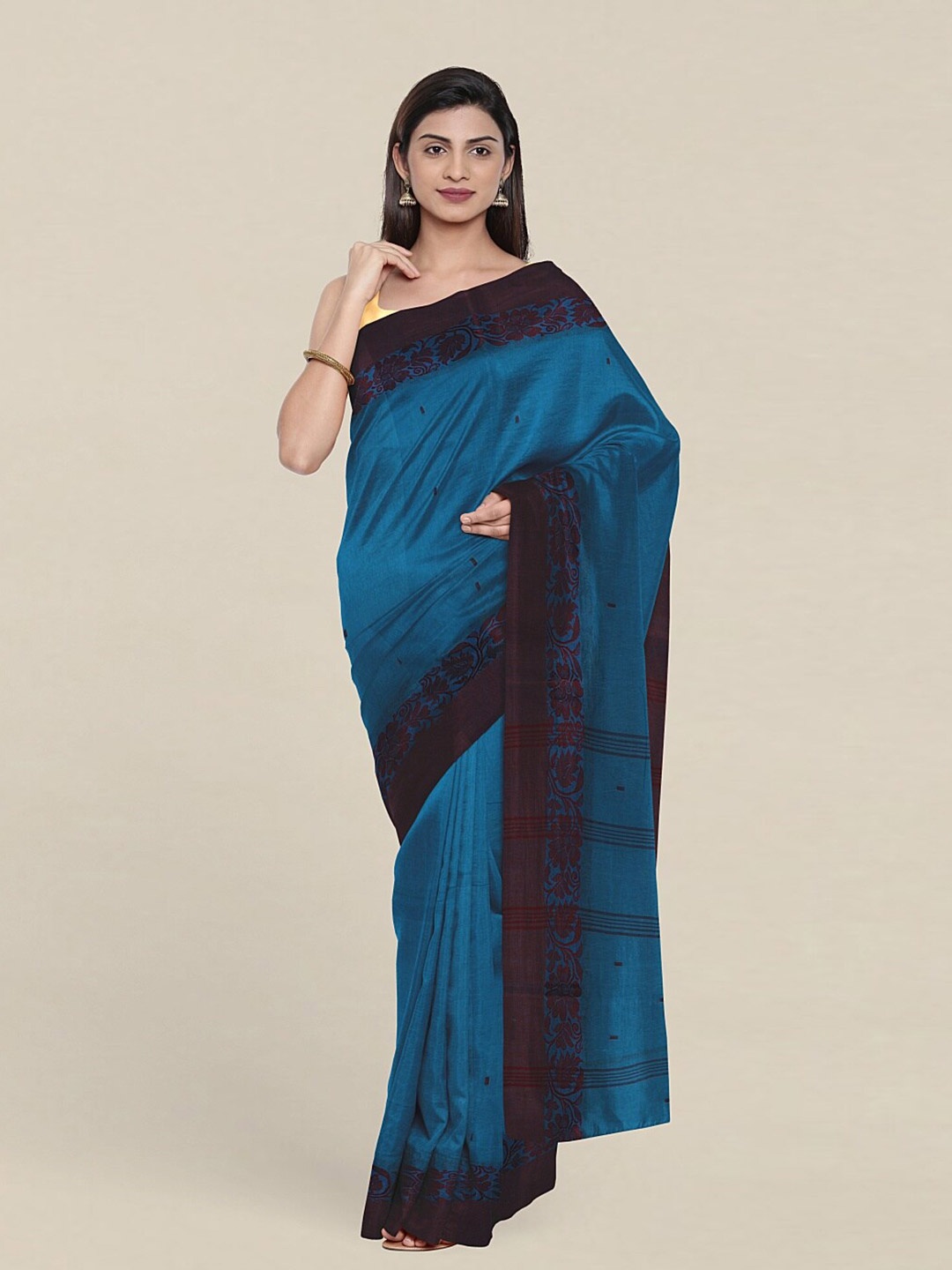 

Pothys Blue & Violet Pure Cotton Saree