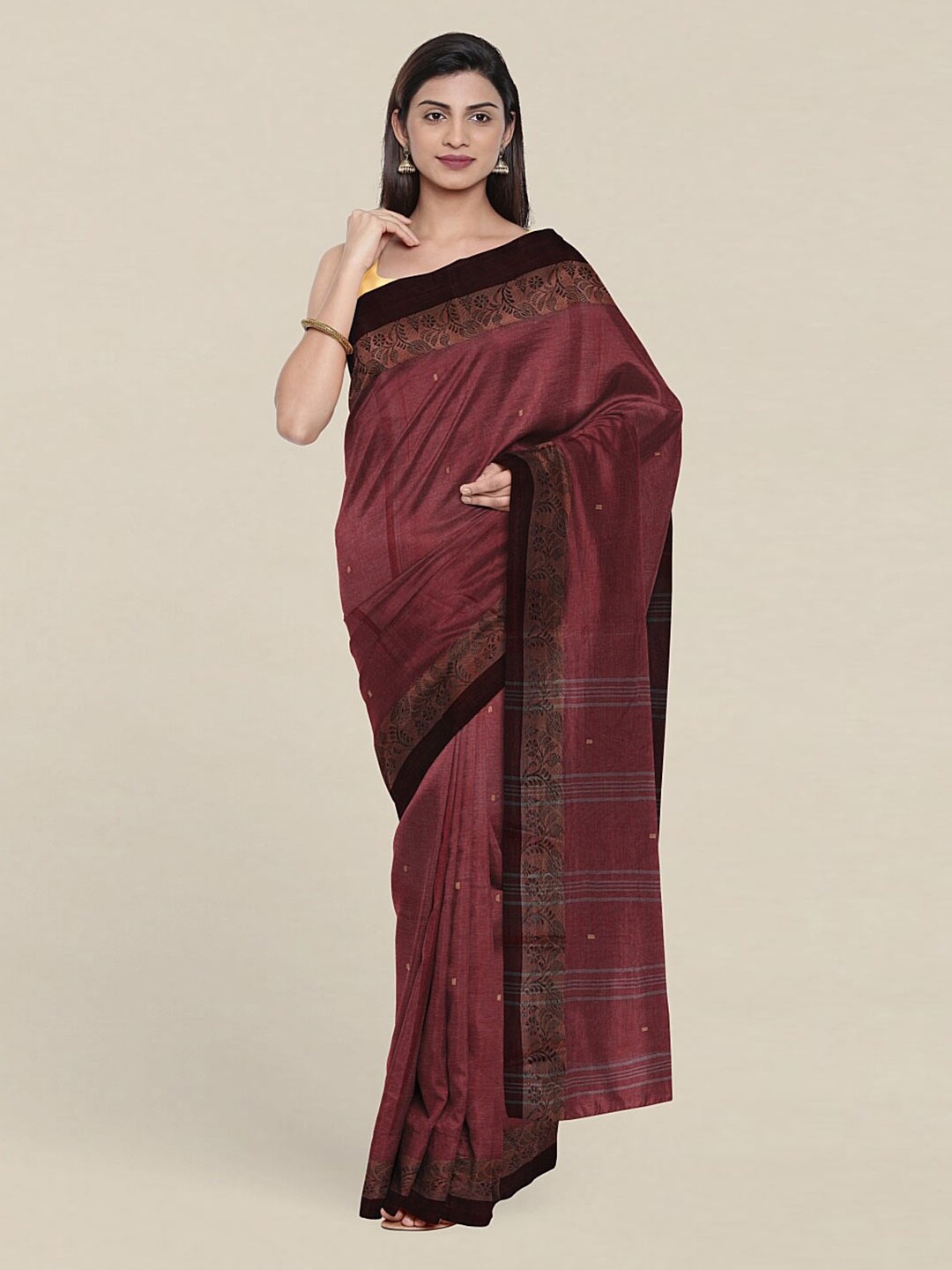 

Pothys Mauve & Brown Pure Cotton Saree