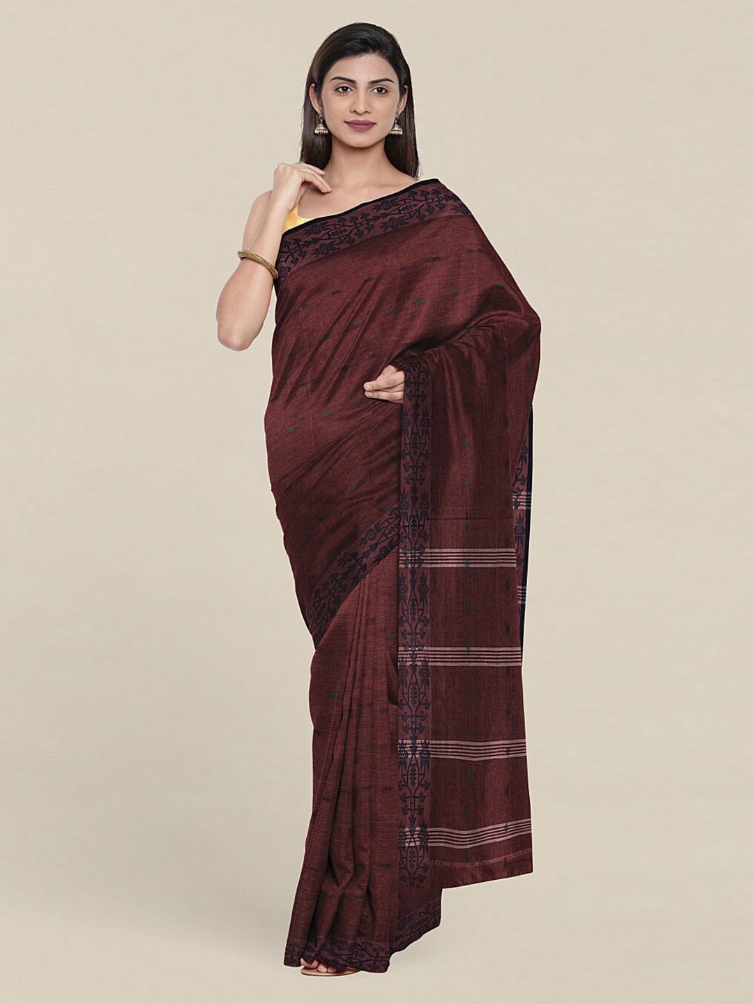 

Pothys Mauve & Black Pure Cotton Saree