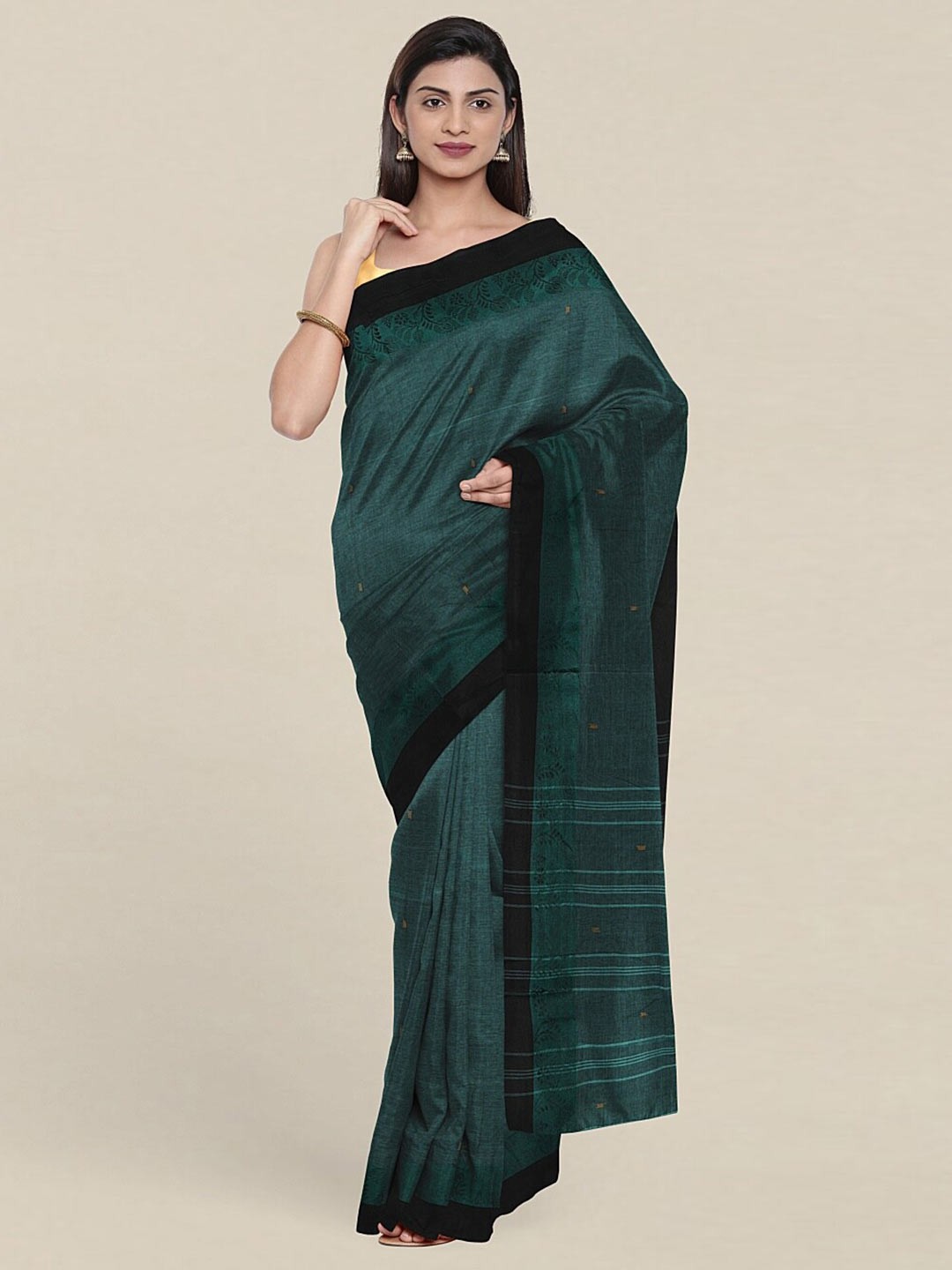 

Pothys Green & Navy Blue Pure Cotton Saree