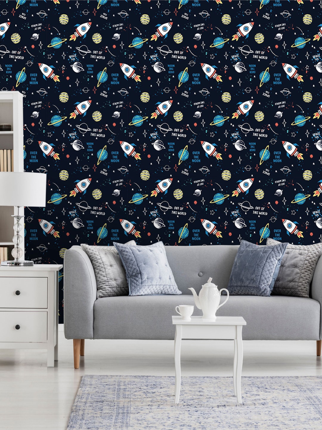 

Asian Paints Navy Blue Cosmos Self Adhesive Wallpaper