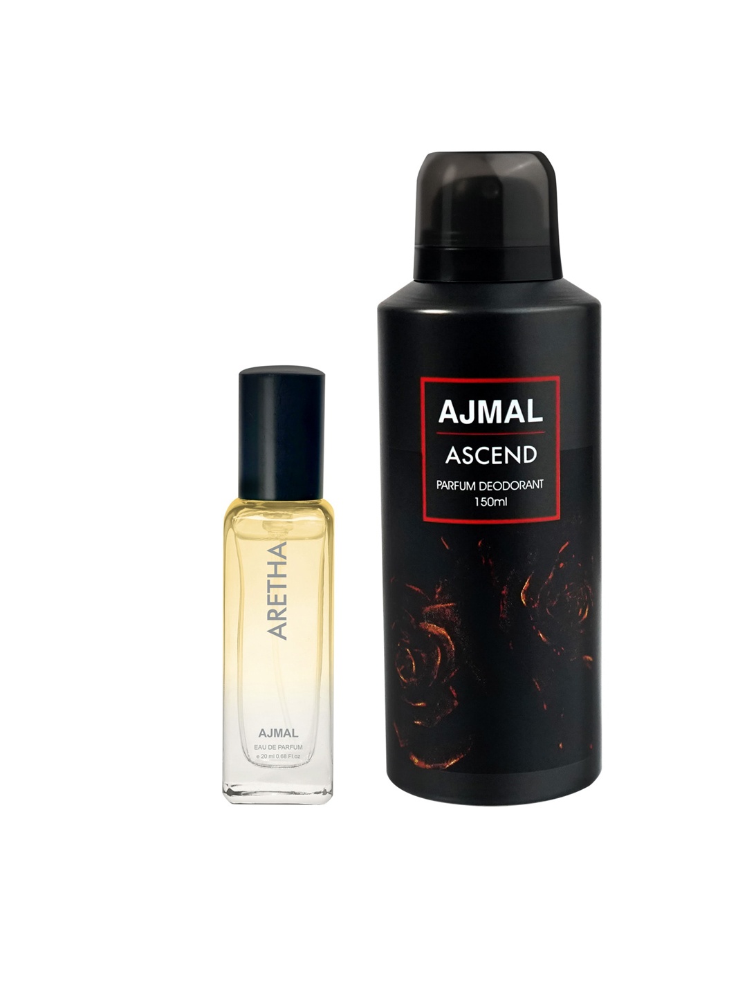 

Ajmal Set of Aretha Eau de Parfum 20ml & Ascend Deodorant 150ml, Black