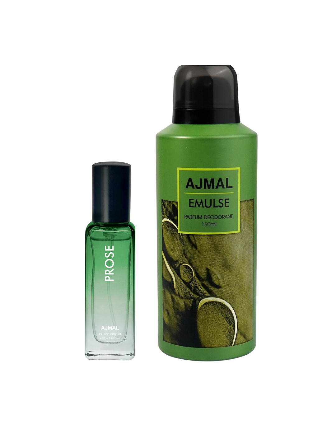 

Ajmal Set of Prose Eau De Parfum - 20 ml & Emulse Deodorant Spray - 150 ml, Green