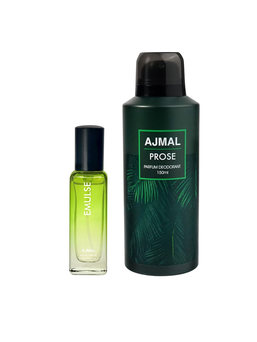 

Ajmal Set of Emulse Eau de Parfum 20ml & Prose Deodorant 150ml, Green