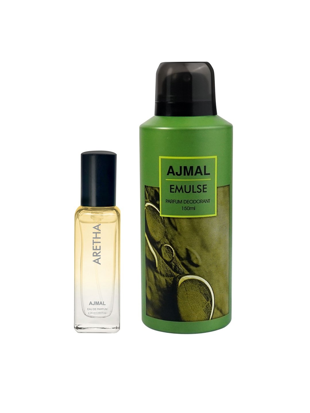 

Ajmal Set of Aretha Eau de Parfum 20ml & Emulse Deodorant 150ml, Yellow