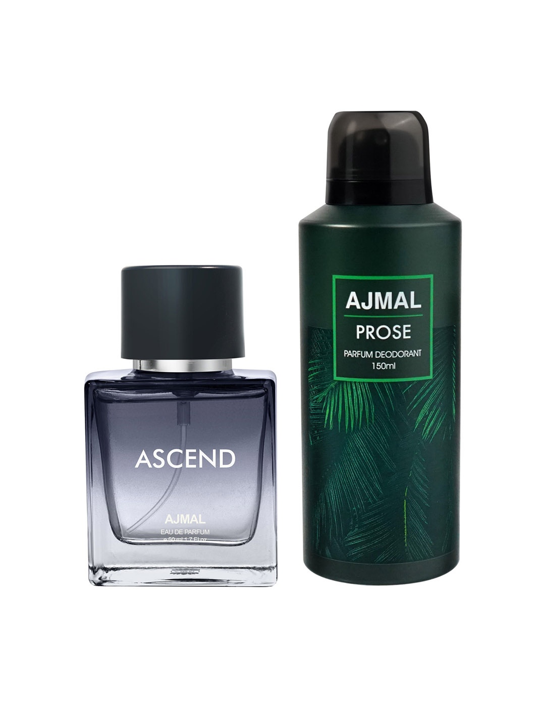

Ajmal Pack of 2 Ascend Perfume-50ml + Prose Deodorant-150ml, Green