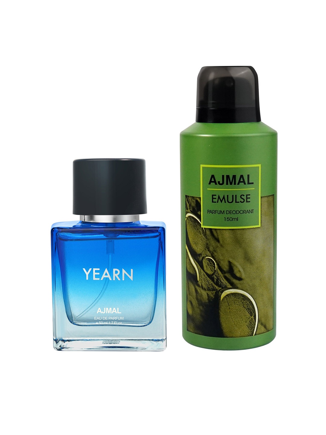 

Ajmal Pack of 2 Yearn Perfume-50ml + Emulse Deodorant-150ml, Blue
