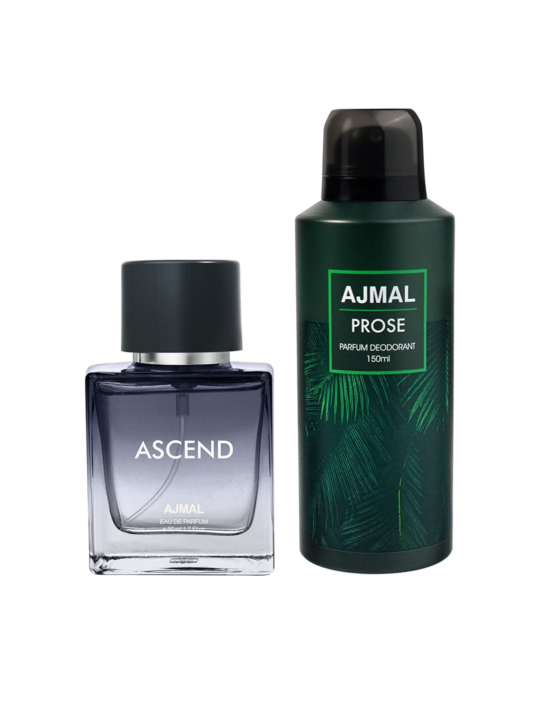 

Ajmal Set of Ascend Eau De Parfum - 50 ml & Prose Deodorant Spray - 150 ml, Black