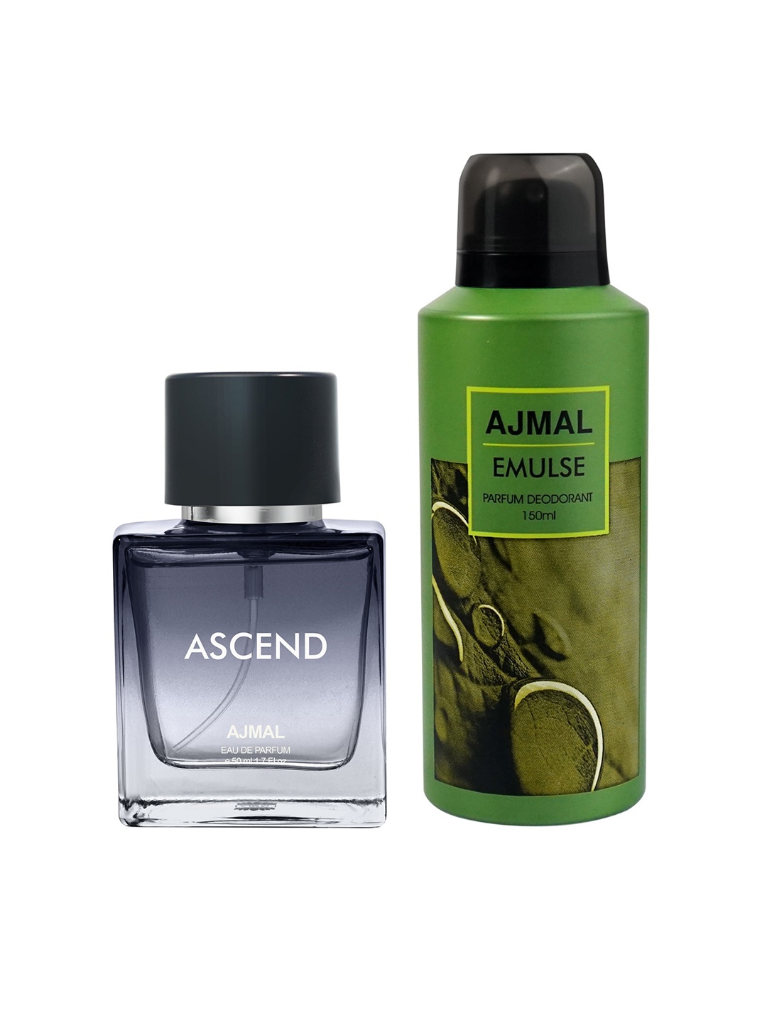 

Ajmal Set of Ascend Eau de Parfum 50ml & Emulse Deodorant 150ml, Black