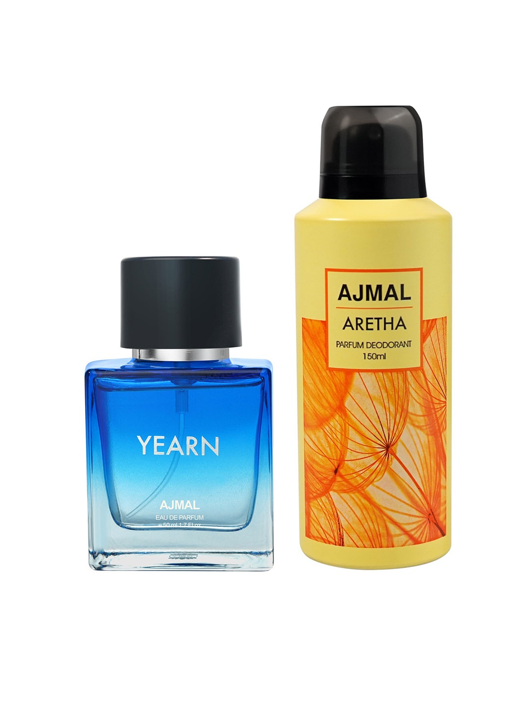 

Ajmal Set of Yearn Eau de Parfum 50ml & Aretha Deodorant 150ml, Blue