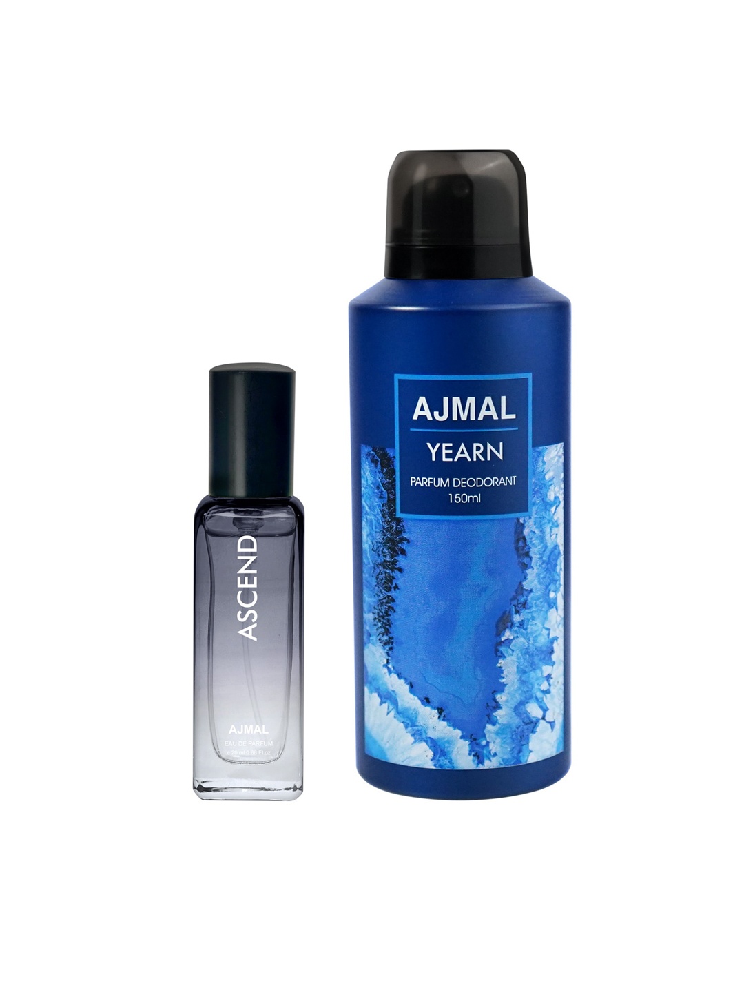 

Ajmal Set of Ascend Eau de Parfum 20ml & Yearn Deodorant 150ml, Blue