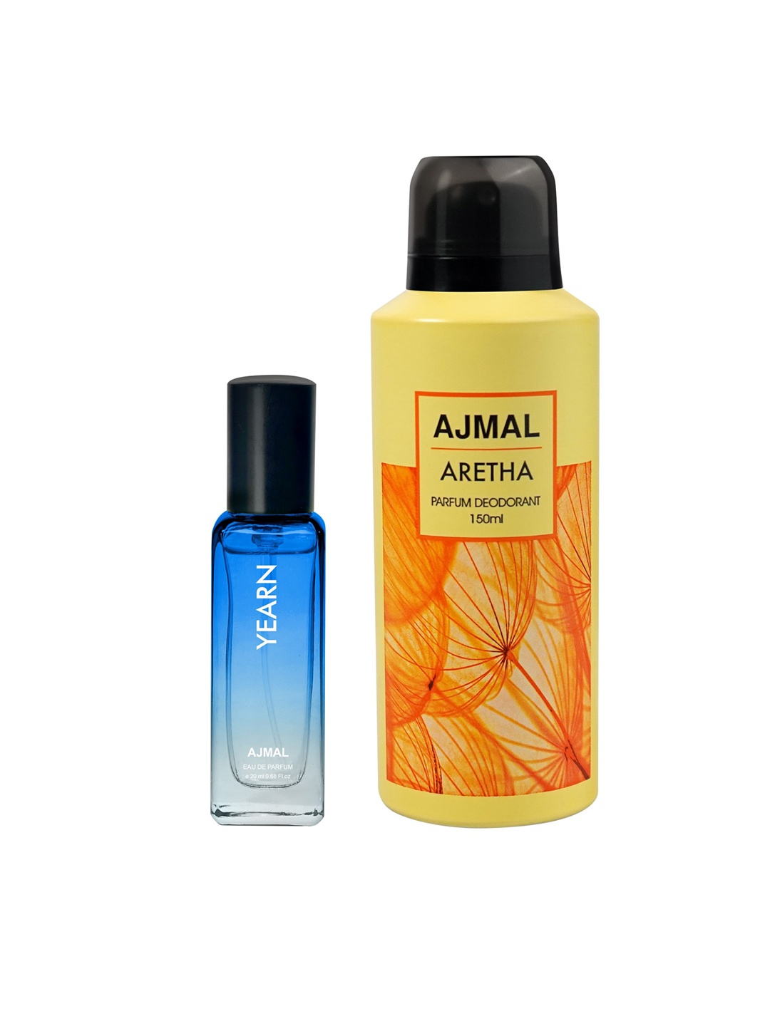 

Ajmal Set of Yearn Eau de Parfum 20ml & Aretha Deodorant 150ml, Blue