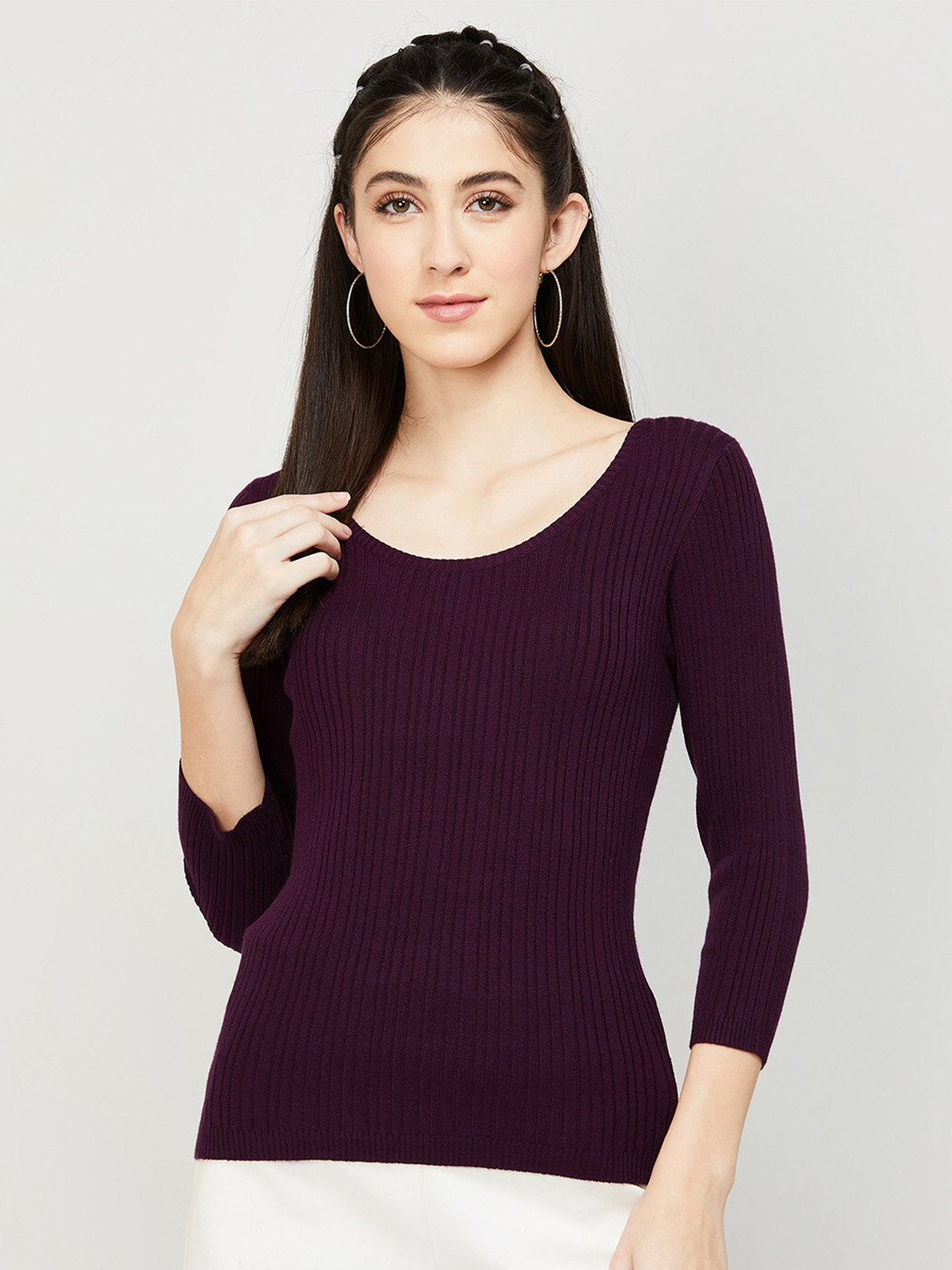 

CODE by Lifestyle Women Red Self Design Sweatshirt