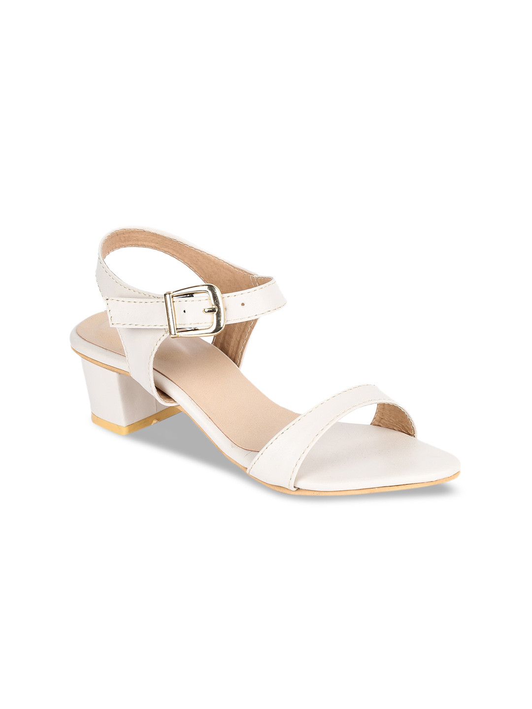 

H3F White Open Toe Block Heels