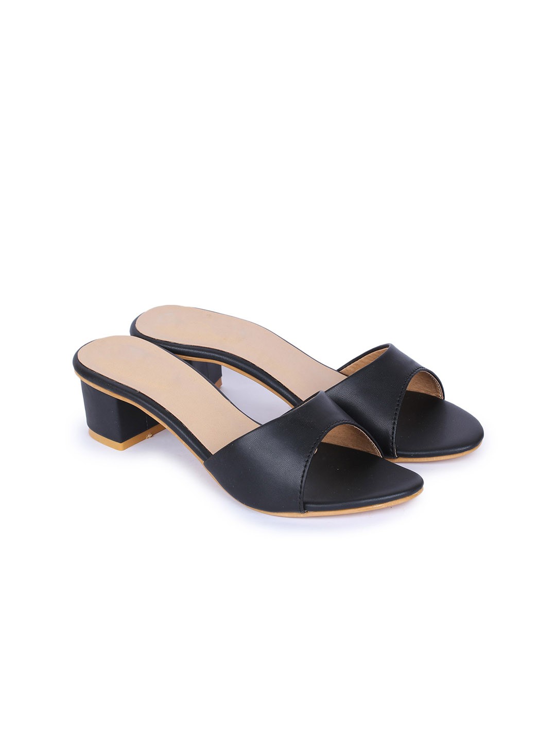 

H3F Black Open Toe Block Heels