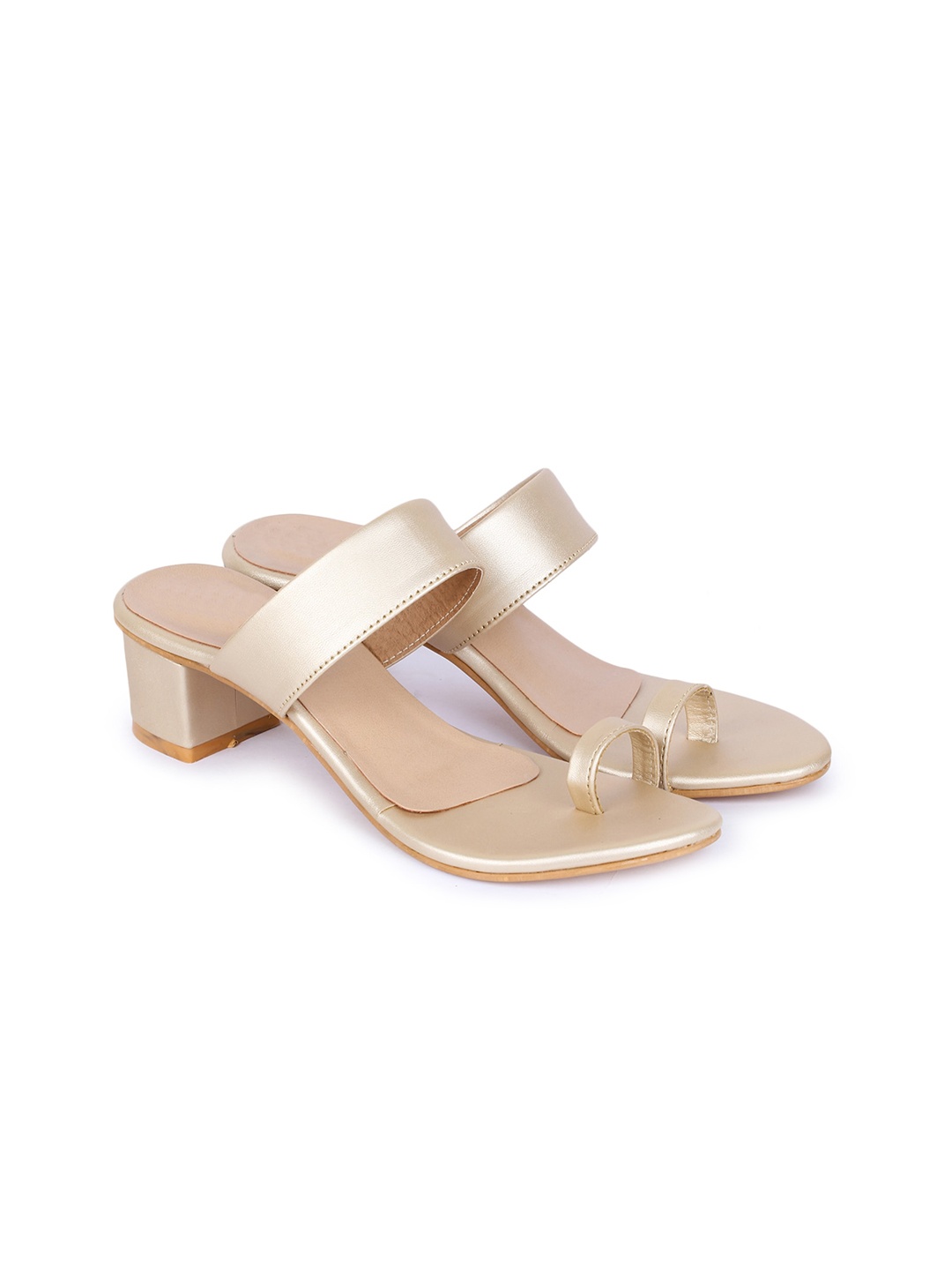 

H3F Gold-Toned One Toe Block Heels