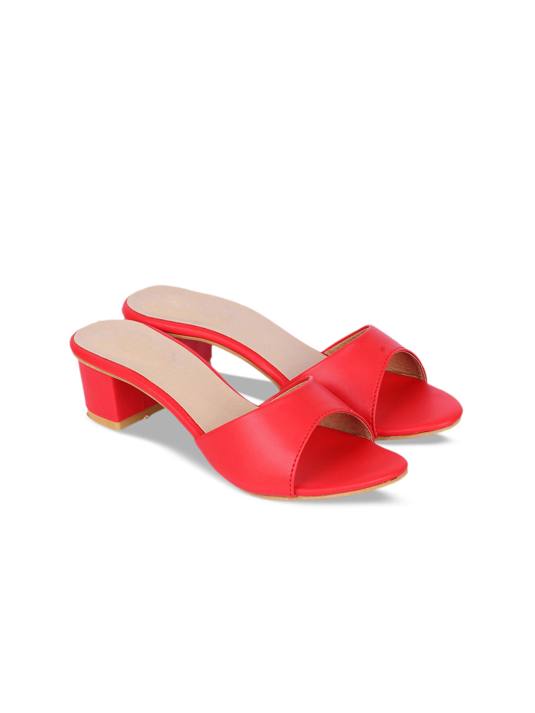 

H3F Red Block Peep Toes Heels