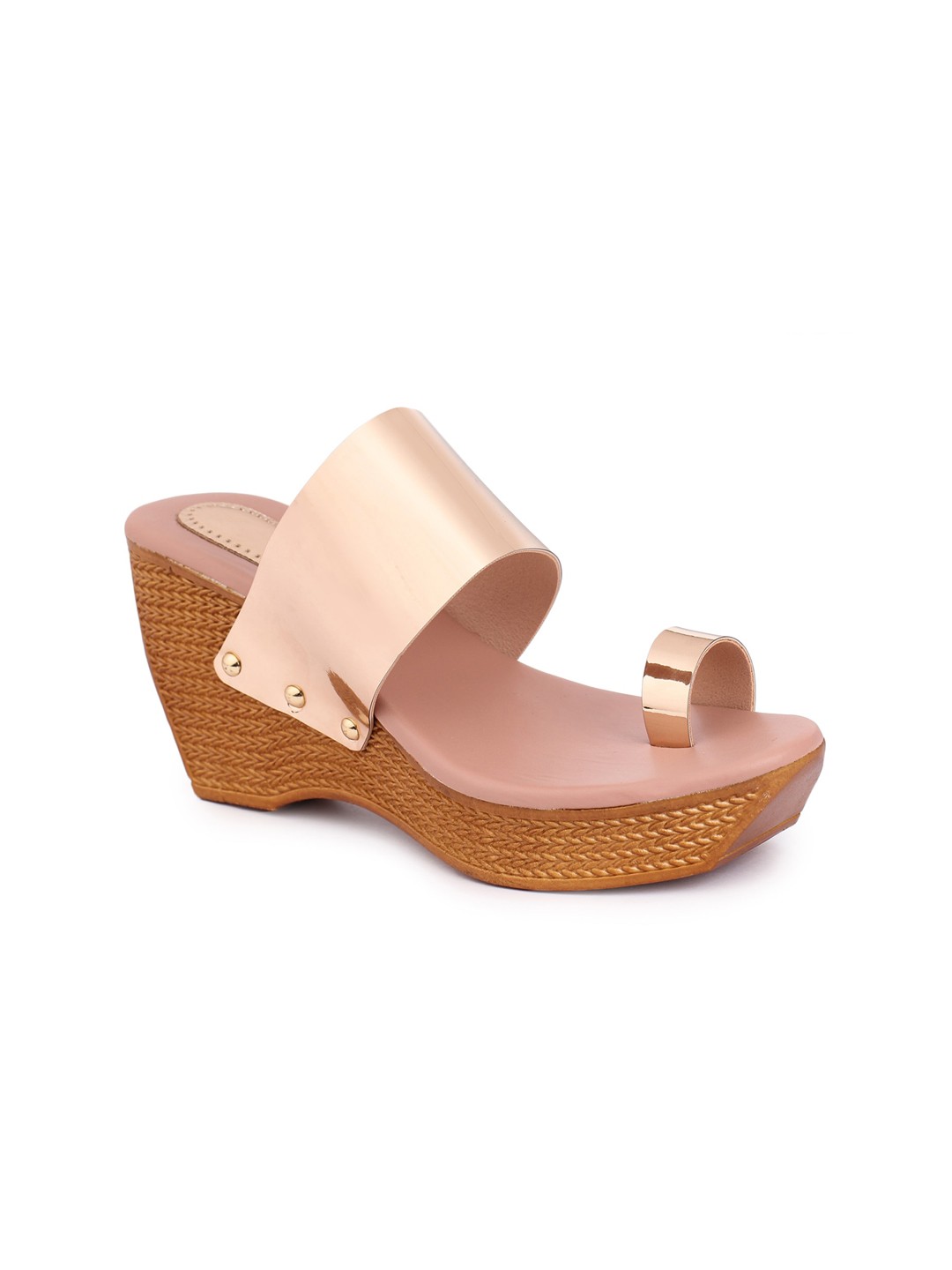 

H3F Beige Wedge Sandals With Buckles Heels