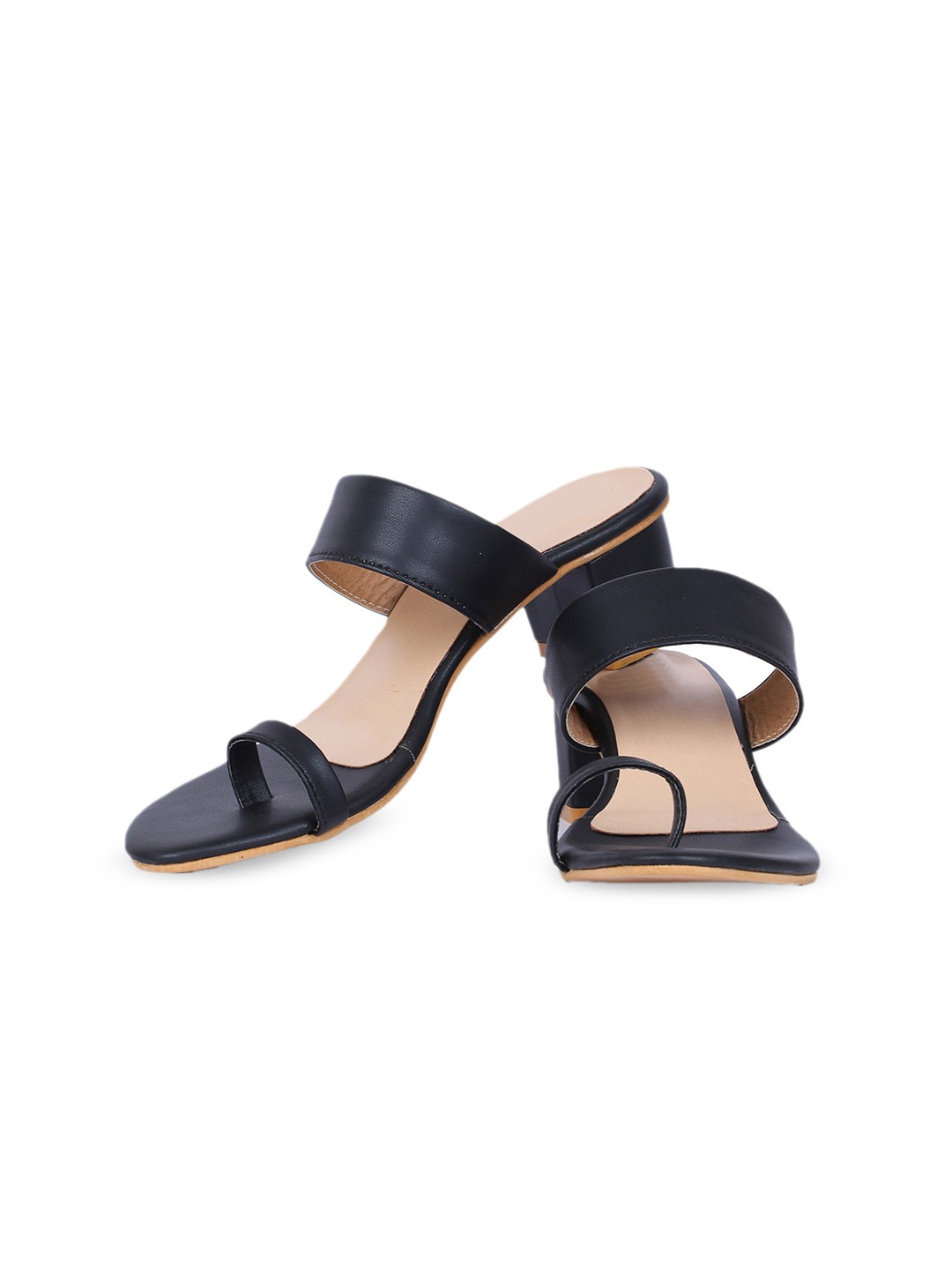 

H3F Black One Toe Block Heels