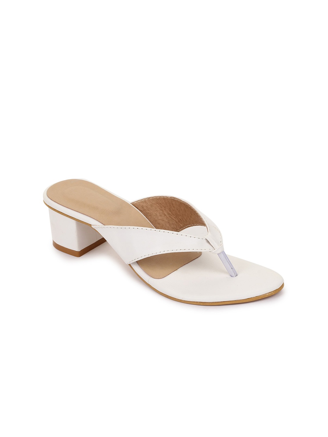 

H3F White Block Sandals Heels
