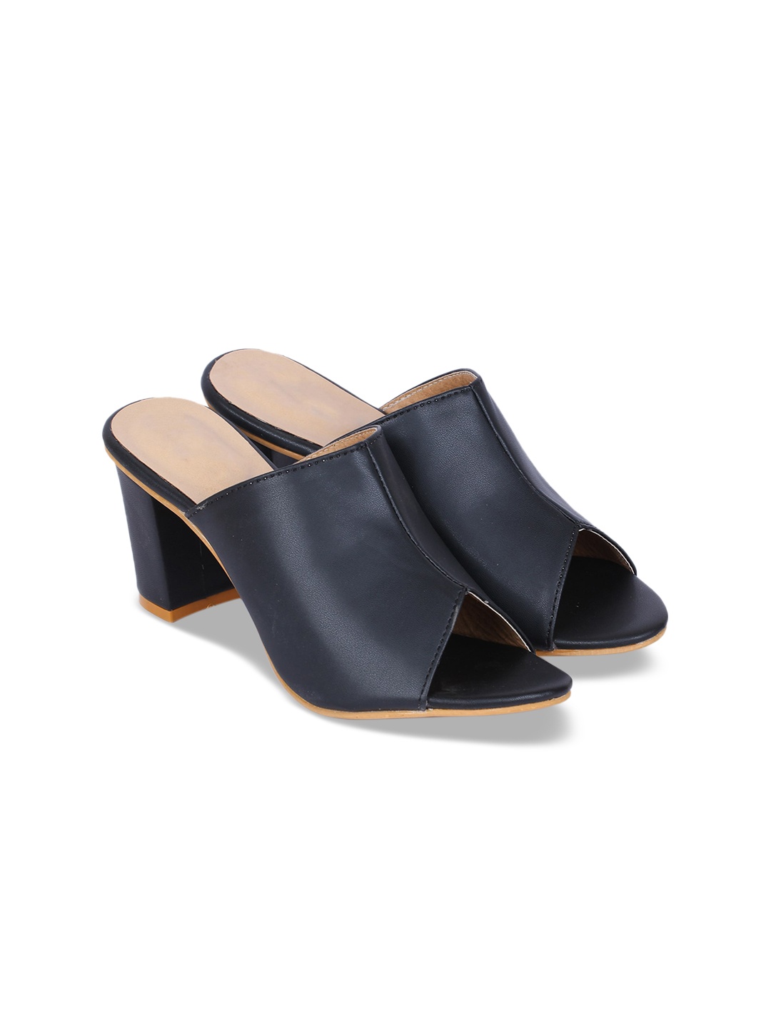

H3F Black Peep Toes Block Heels