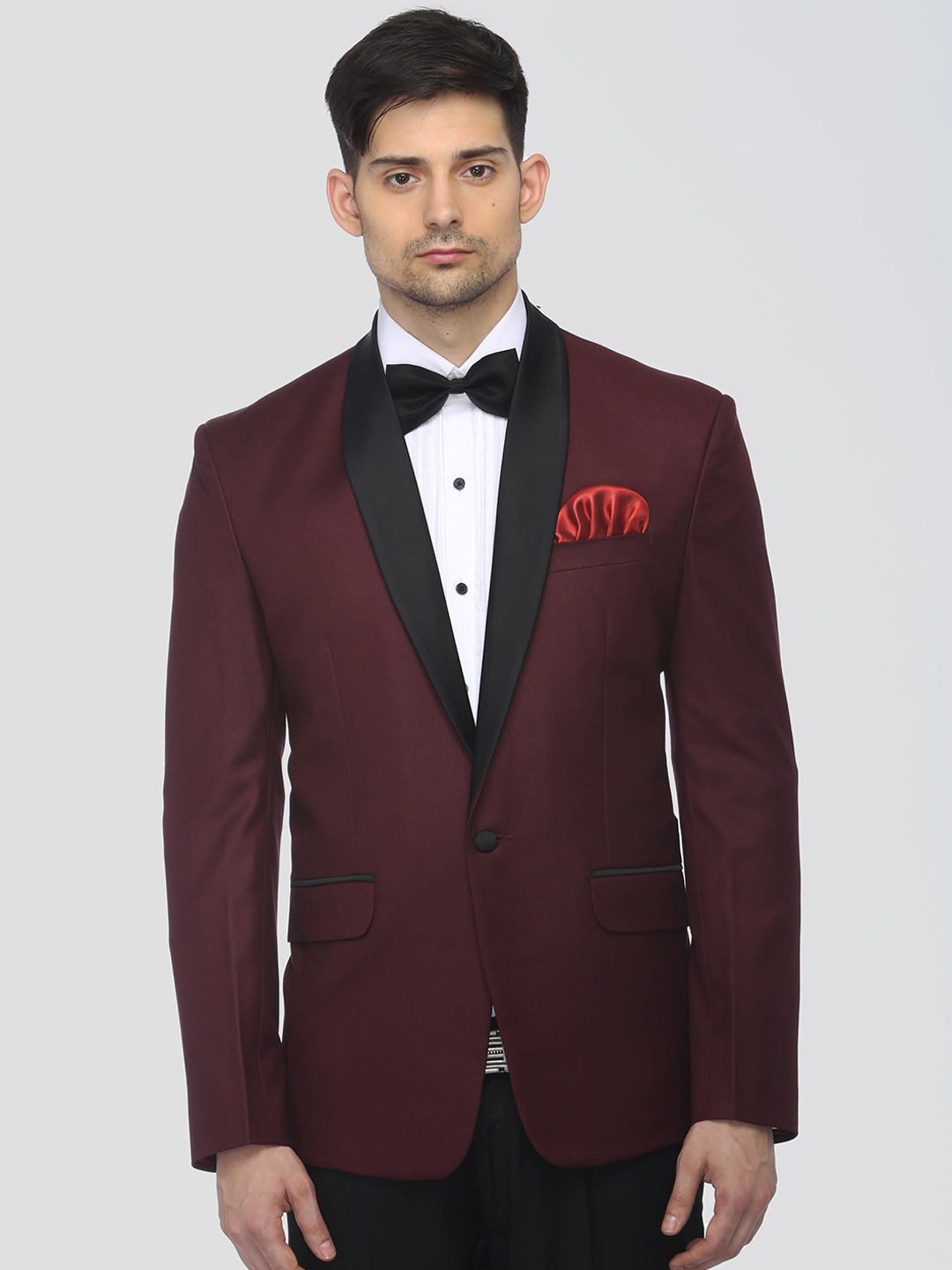 

FAVOROSKI Men Maroon Slim Fit Single-Breasted Tuxedo Blazer
