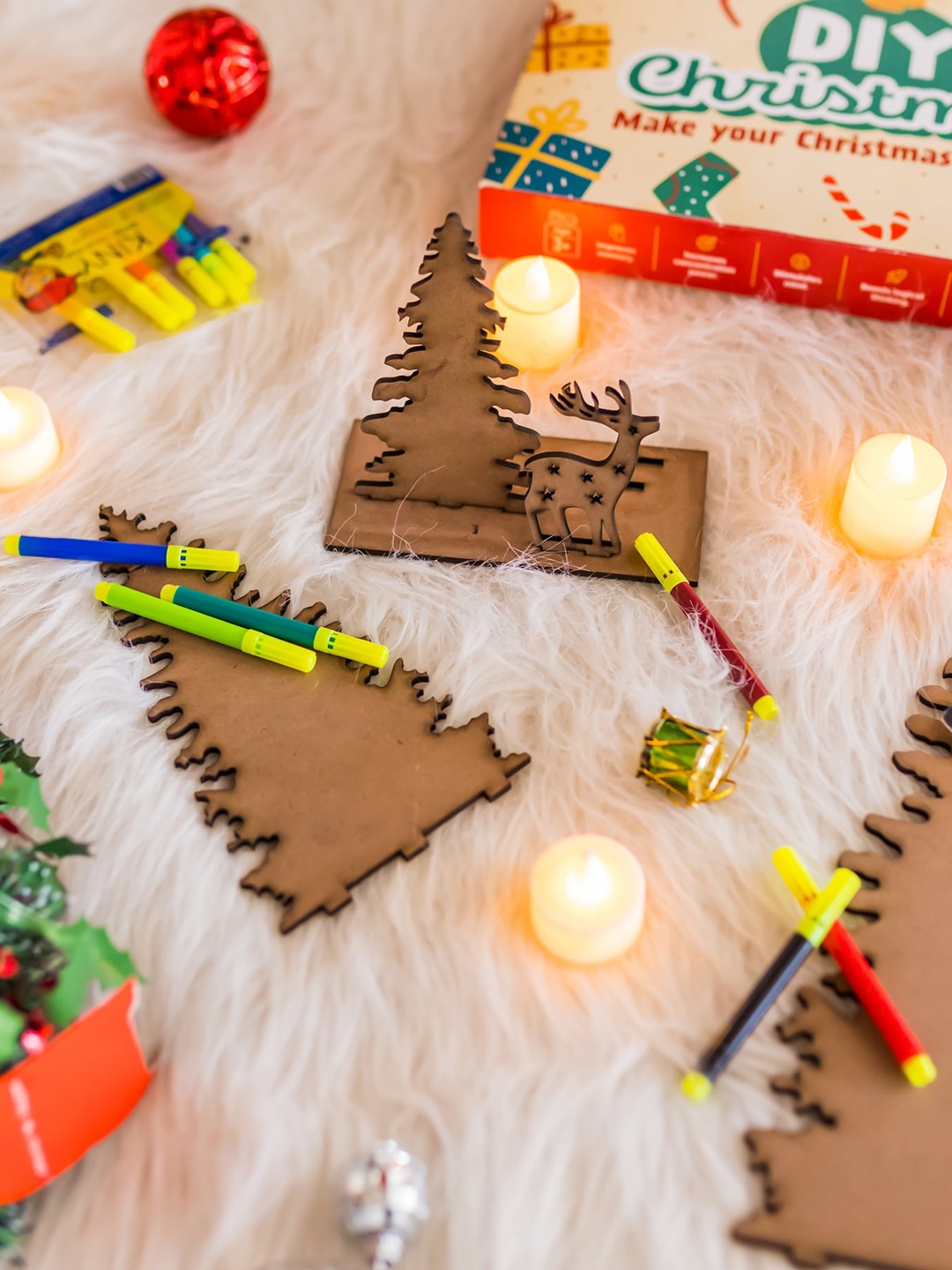 

ilearnngrow Kids Cream & Red DIY Christmas Tree Craft kit