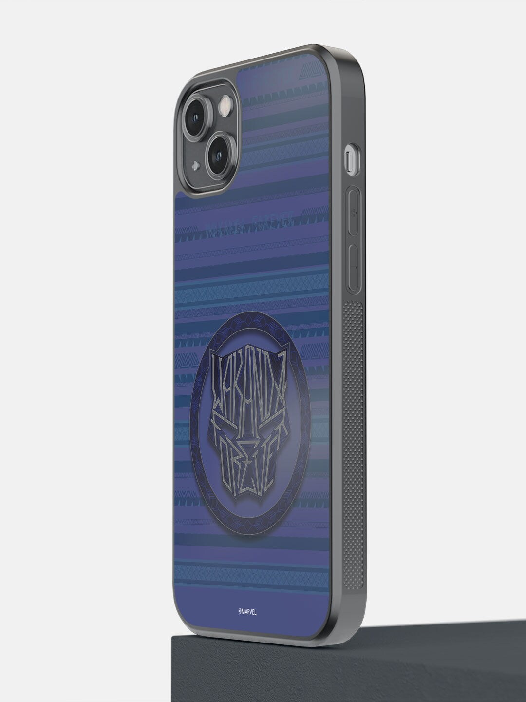 

macmerise Blue Wakanda Forever Printed iPhone 14 Plus Bumper Case, Black
