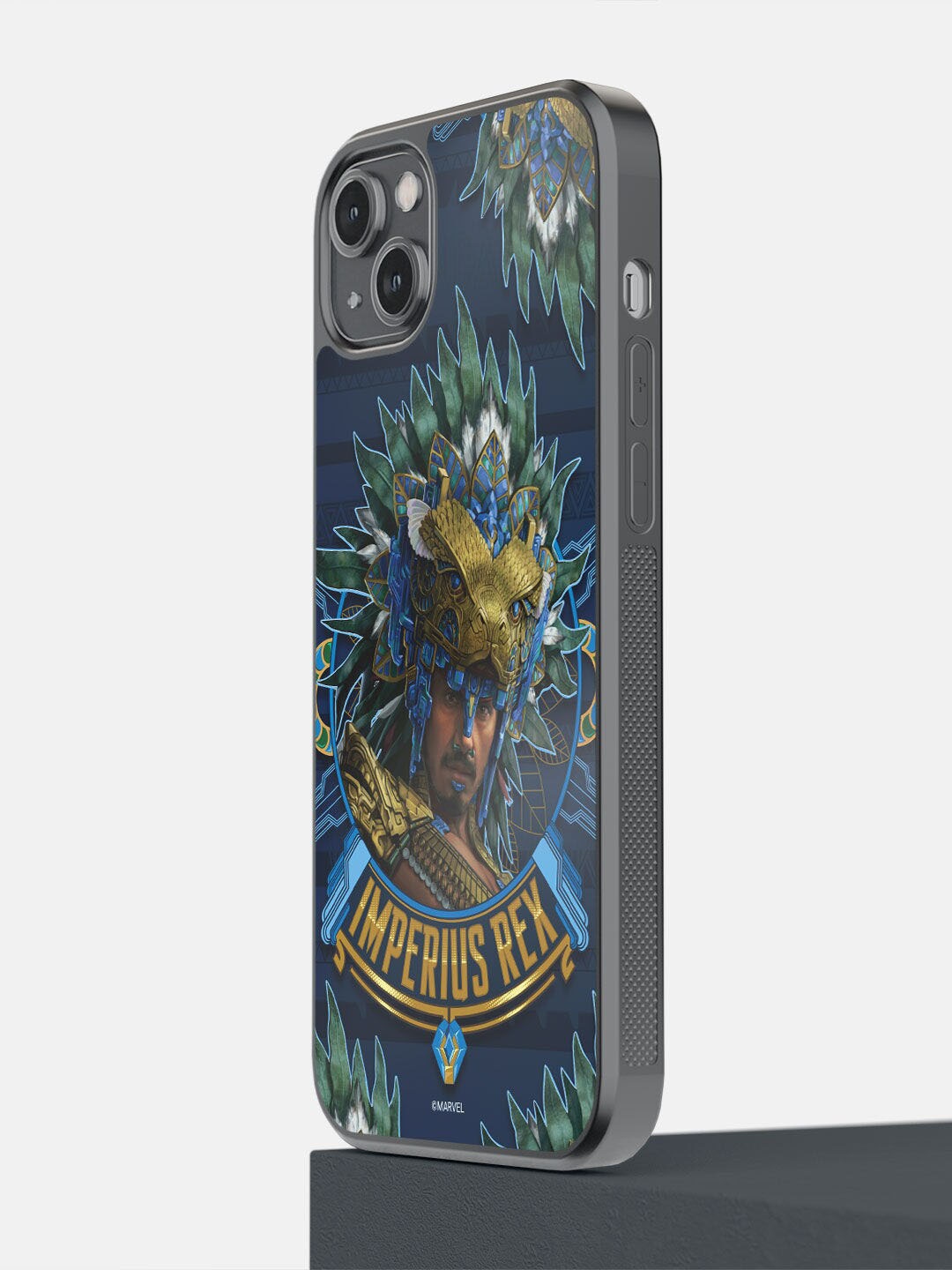 

macmerise Navy Blue & Yellow Wakanda Forever Imperius Rex Printed iPhone 14 Plus Phone Covers