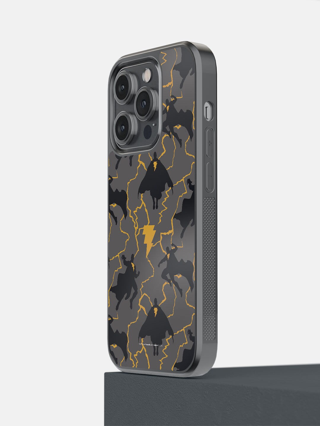 

macmerise Black & Grey Justice Adam Pattern iPhone 14 Pro Bumper Case