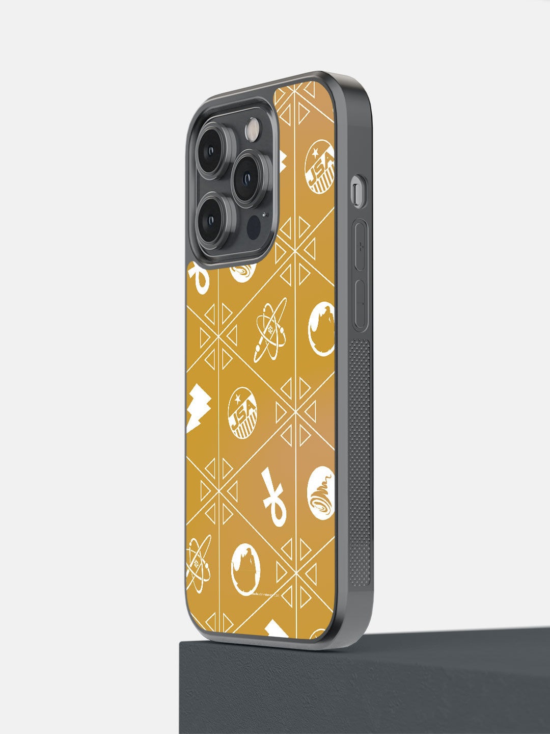 

macmerise Mustard & White BA Patterned iPhone 14 Pro Bumper Case
