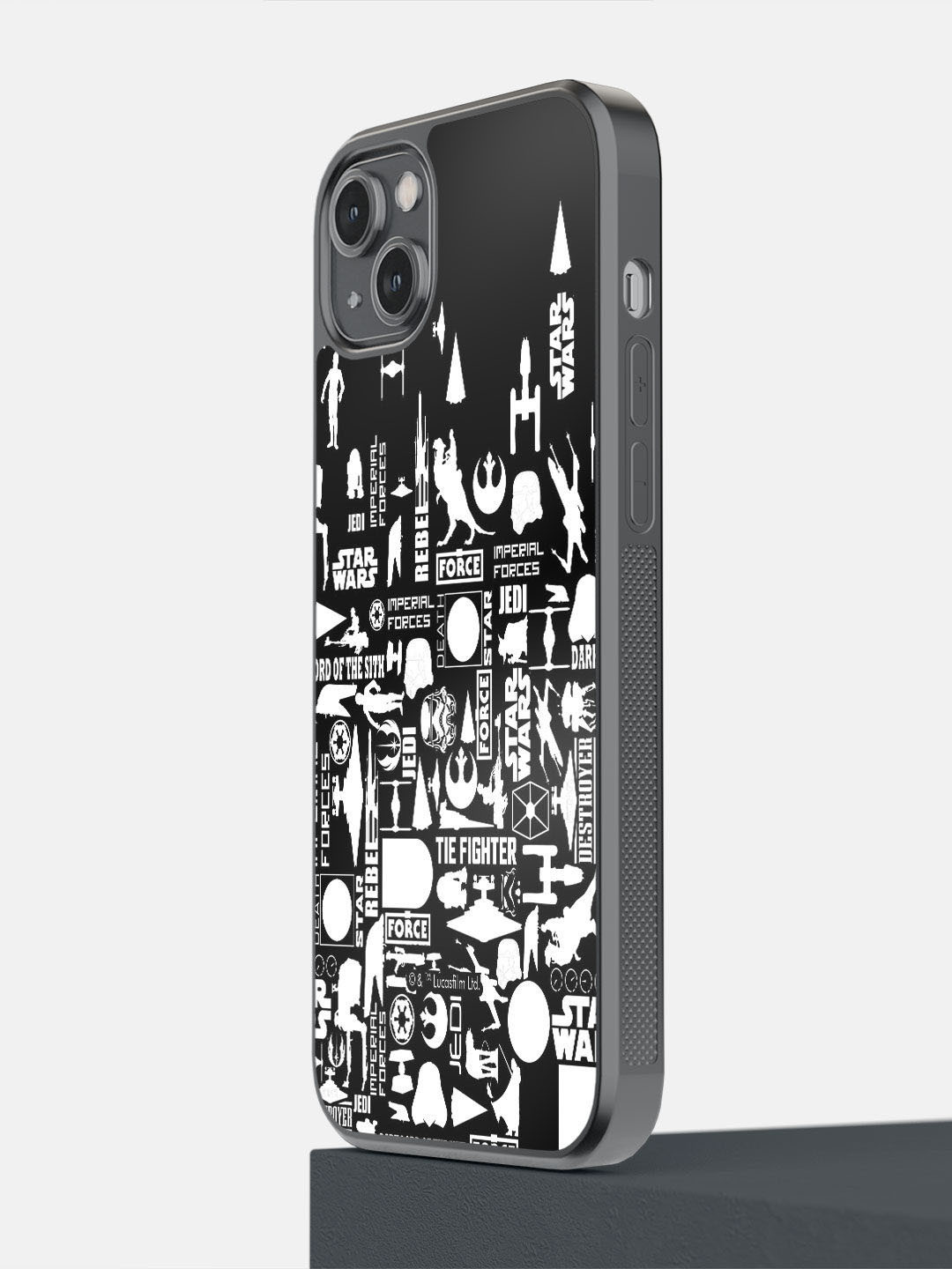

macmerise Black & White Printed Star Wars Era iPhone 14 Plus Bumper Phone Back Case