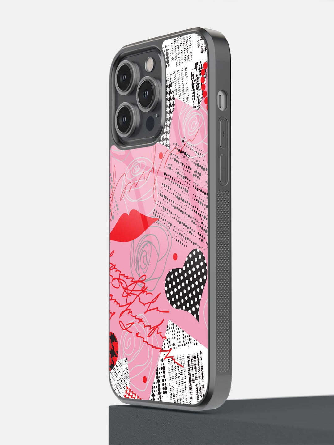 

macmerise Pink & White Love Printed iPhone 14 Pro Max Phone Covers