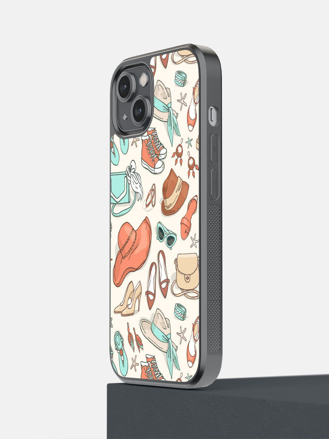 

macmerise White Printed Wanderlust iPhone 14 Bumper Phone Back Case