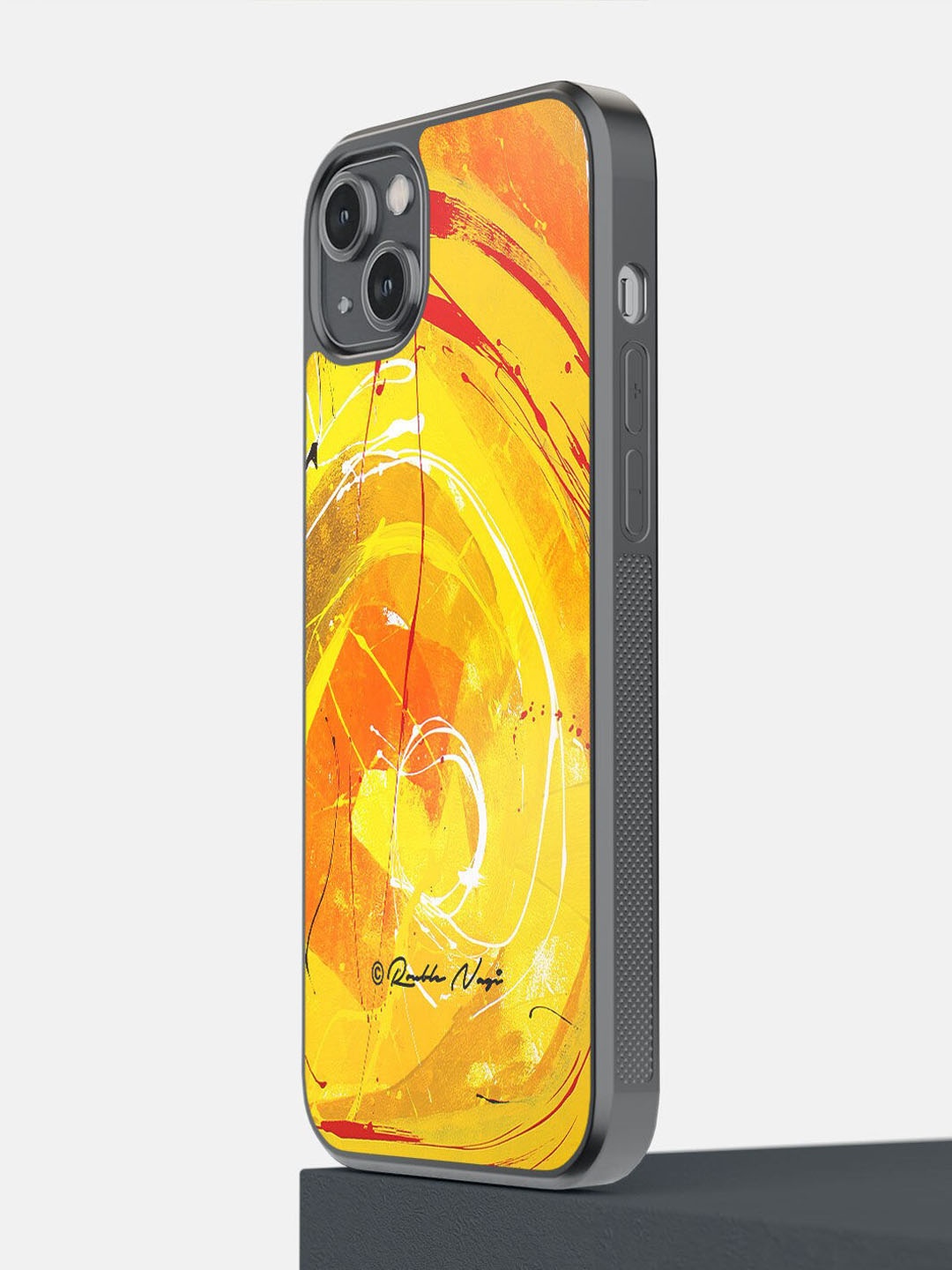 

macmerise Yellow & Orange Printed iPhone 14 Plus Bumper Case