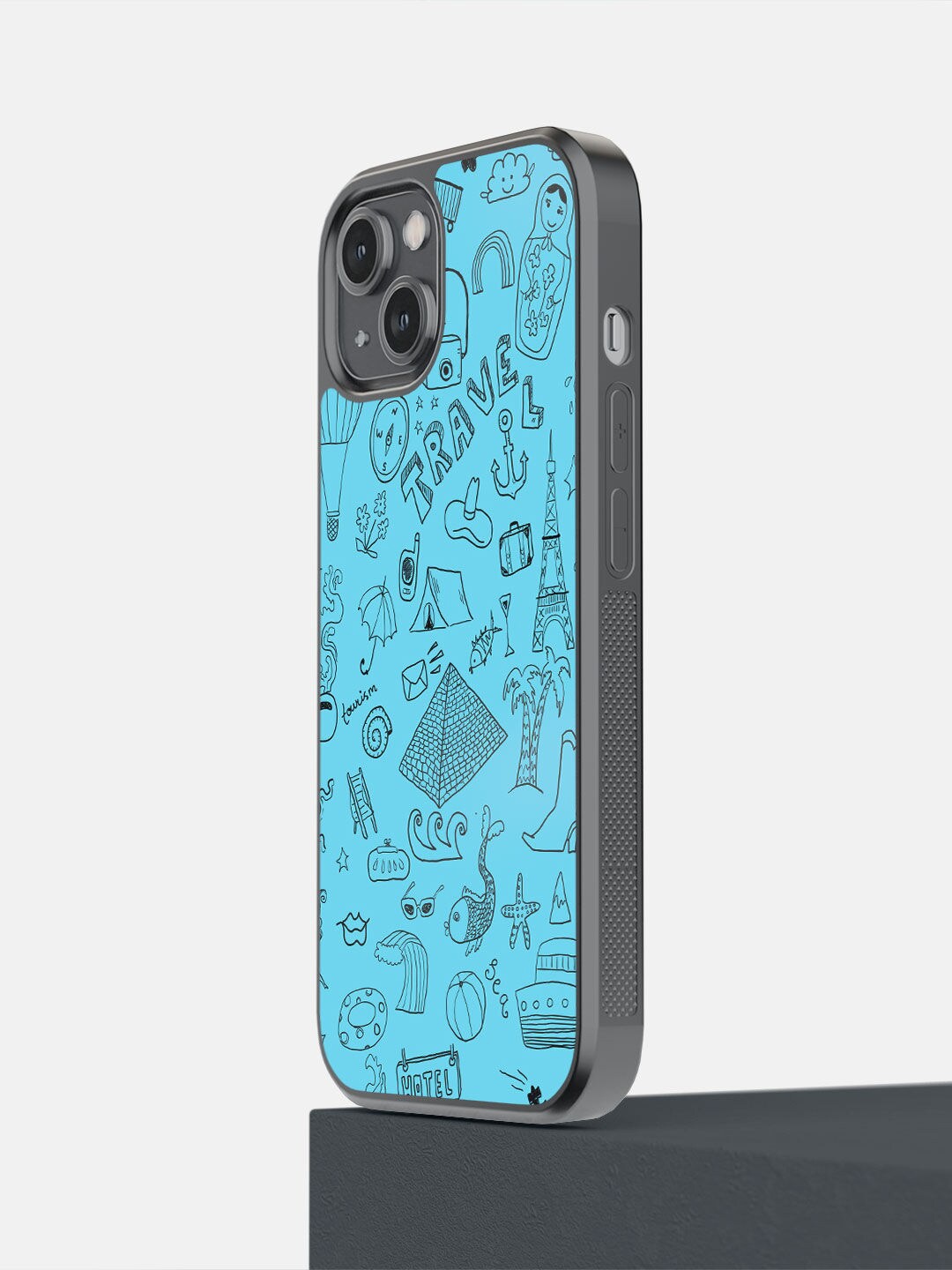 

macmerise Blue Travel Doodle iPhone 14 Back Case