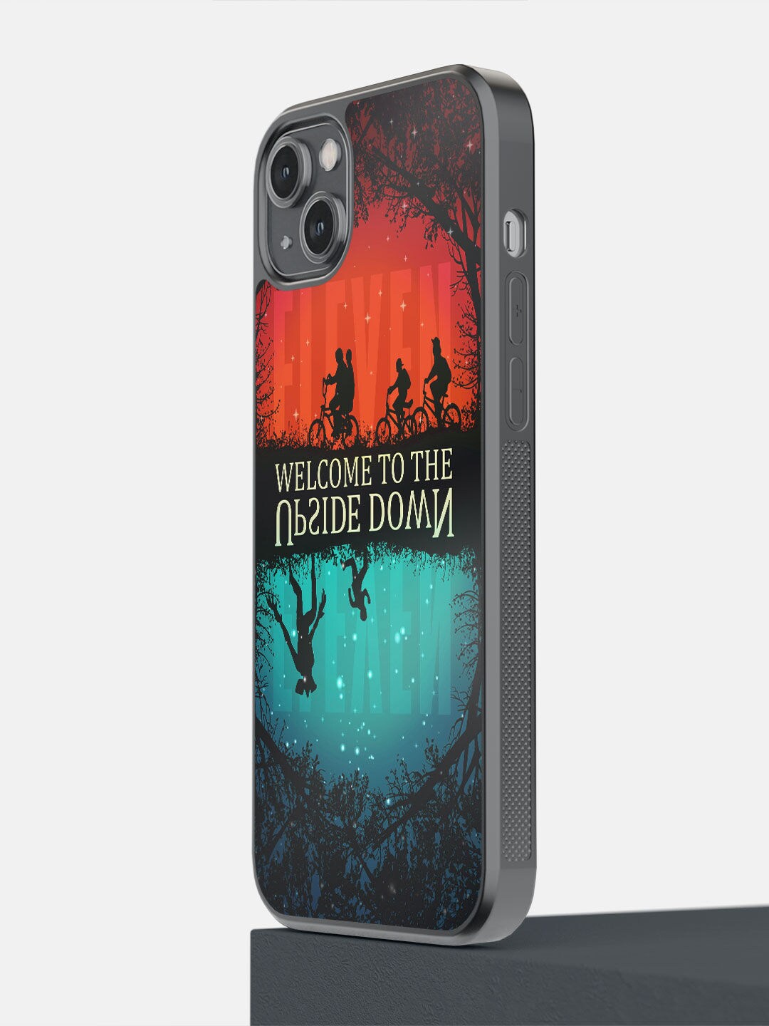 

macmerise Red & Blue Printed Upside Down iPhone 14 Plus Phone Back case