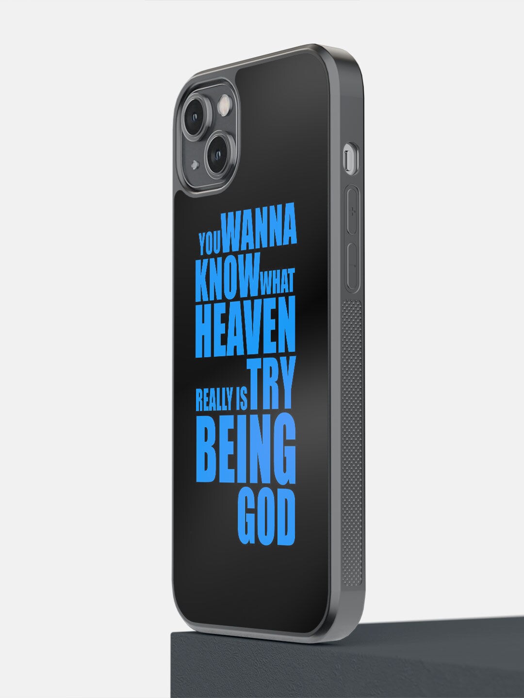

macmerise Black & Blue Typography Printed iPhone 14 Plus Bumper Case